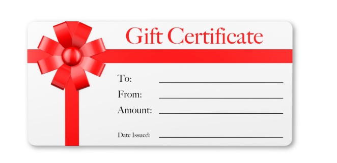 physical gift certificate