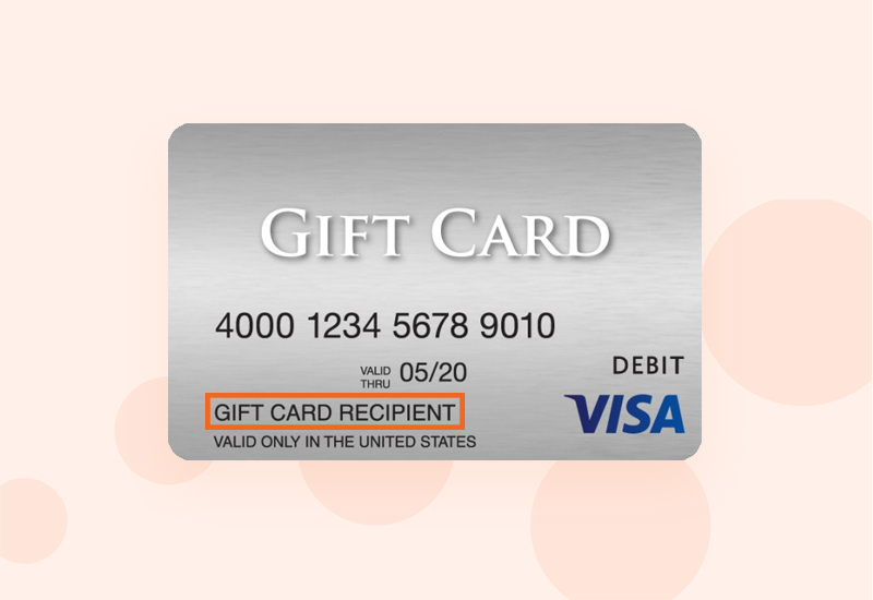 what to put for a name on visa gift card