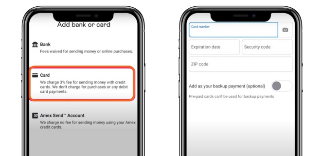 steps to add visa gift card to venmo account