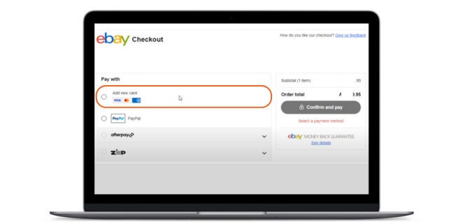 using visa gift card on ebay