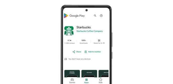 download starbucks app from android playstore