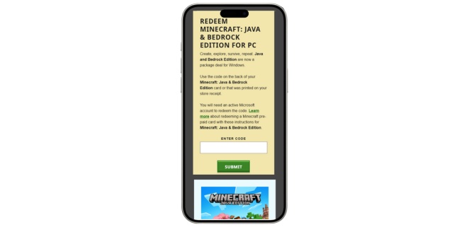 steps to redeem minecraft gift card from minecraft official