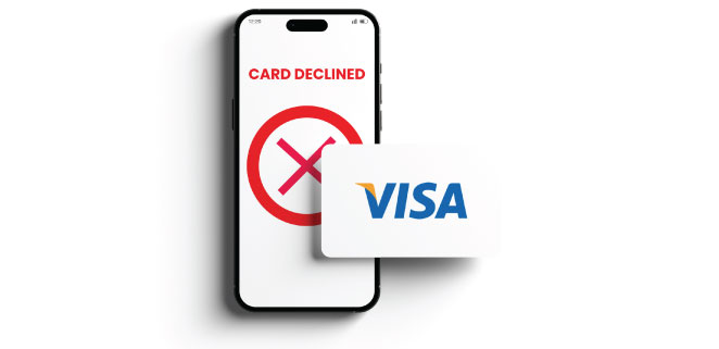 Visa card declined