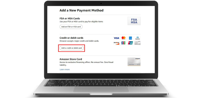 Add a credit or debit card