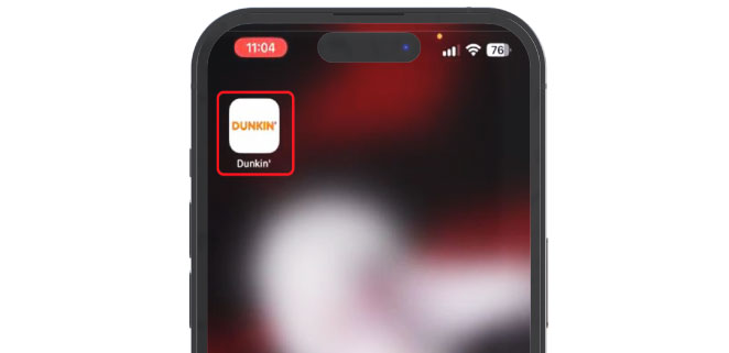 Open & Sign in the Dunkin app in Android or iOS
