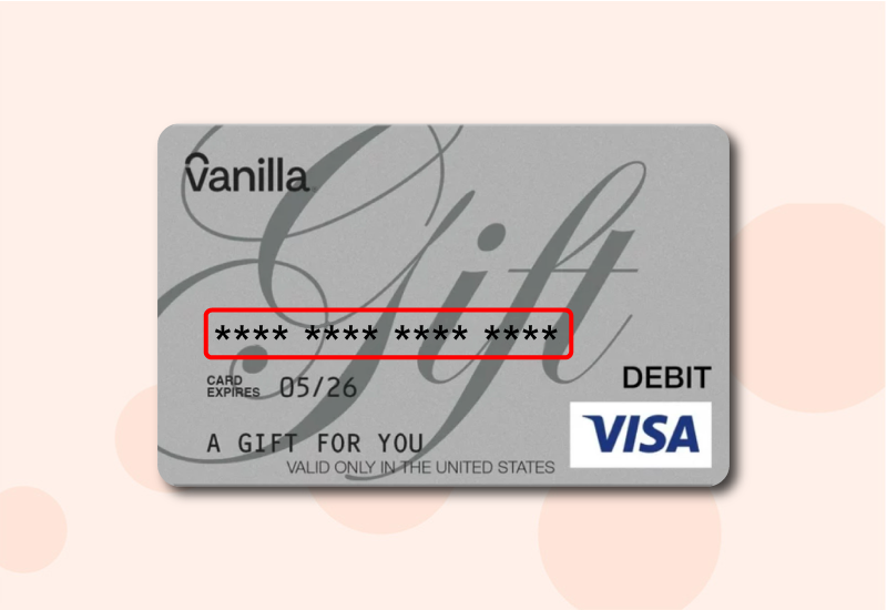 Where is the Card Number on a Vanilla Gift Card